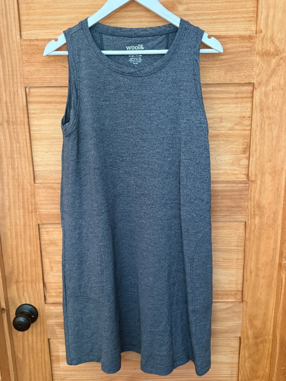 Wool& Merino Wool Blend Gray Tank Dress with Pockets Women's size S